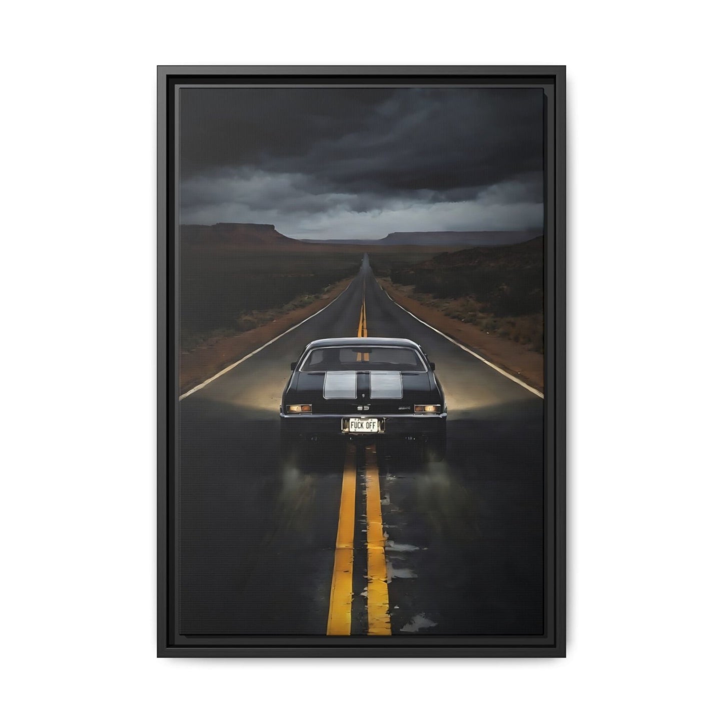 Vintage SS, Chevy, Muscle Car Roadway "F. Off" On License Plate