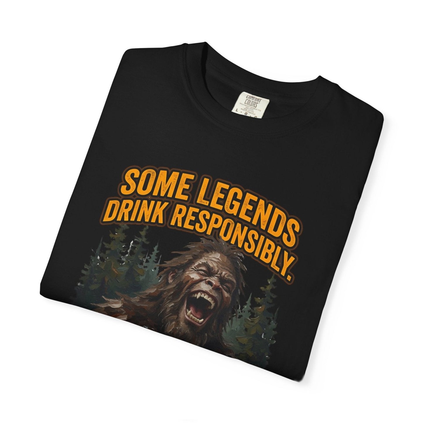 Some Legends Drink Responsibly. This Legend Doesn’t. – Sasquatch Beer T-Shirt (Logo#2)