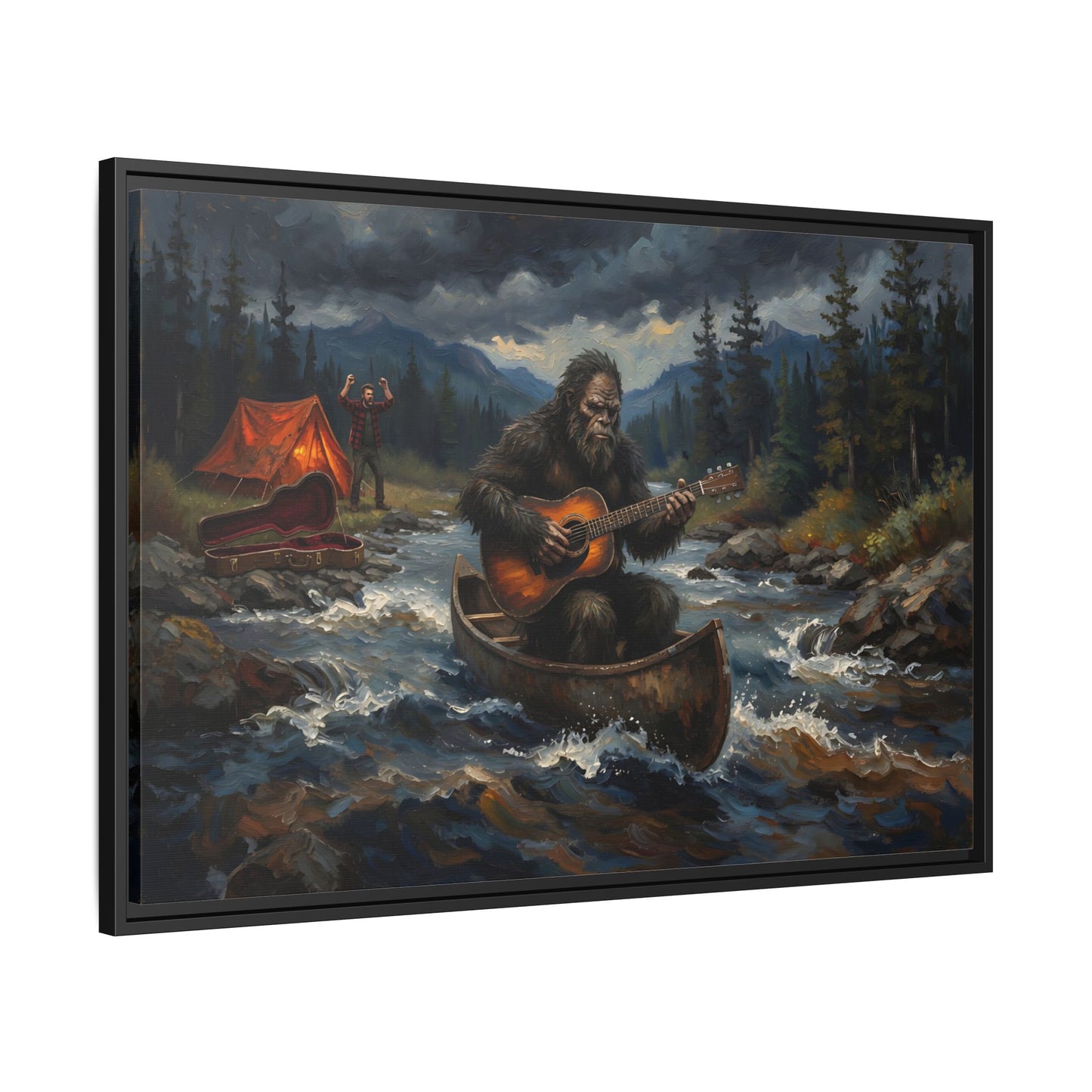 Framed Canvas Print — Sasquatch Stolen River Jam - Wall Art