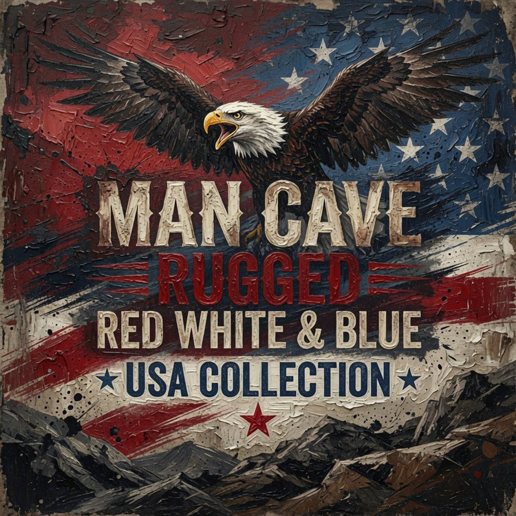 Man Cave Rugged Red White & Blue - USA Collection