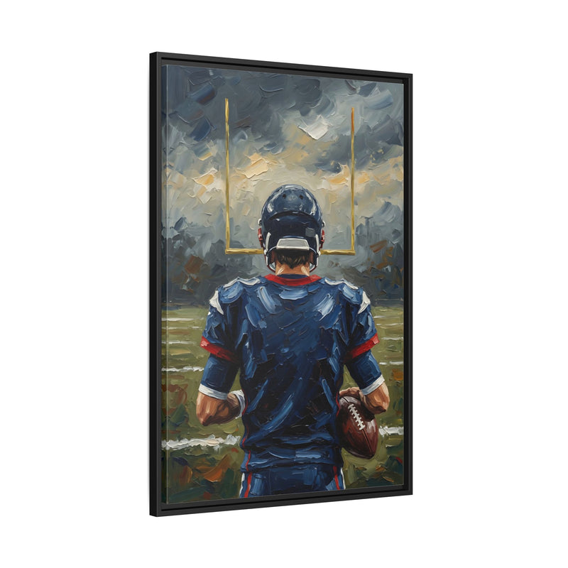Framed Football Canvas Art — Sports Print