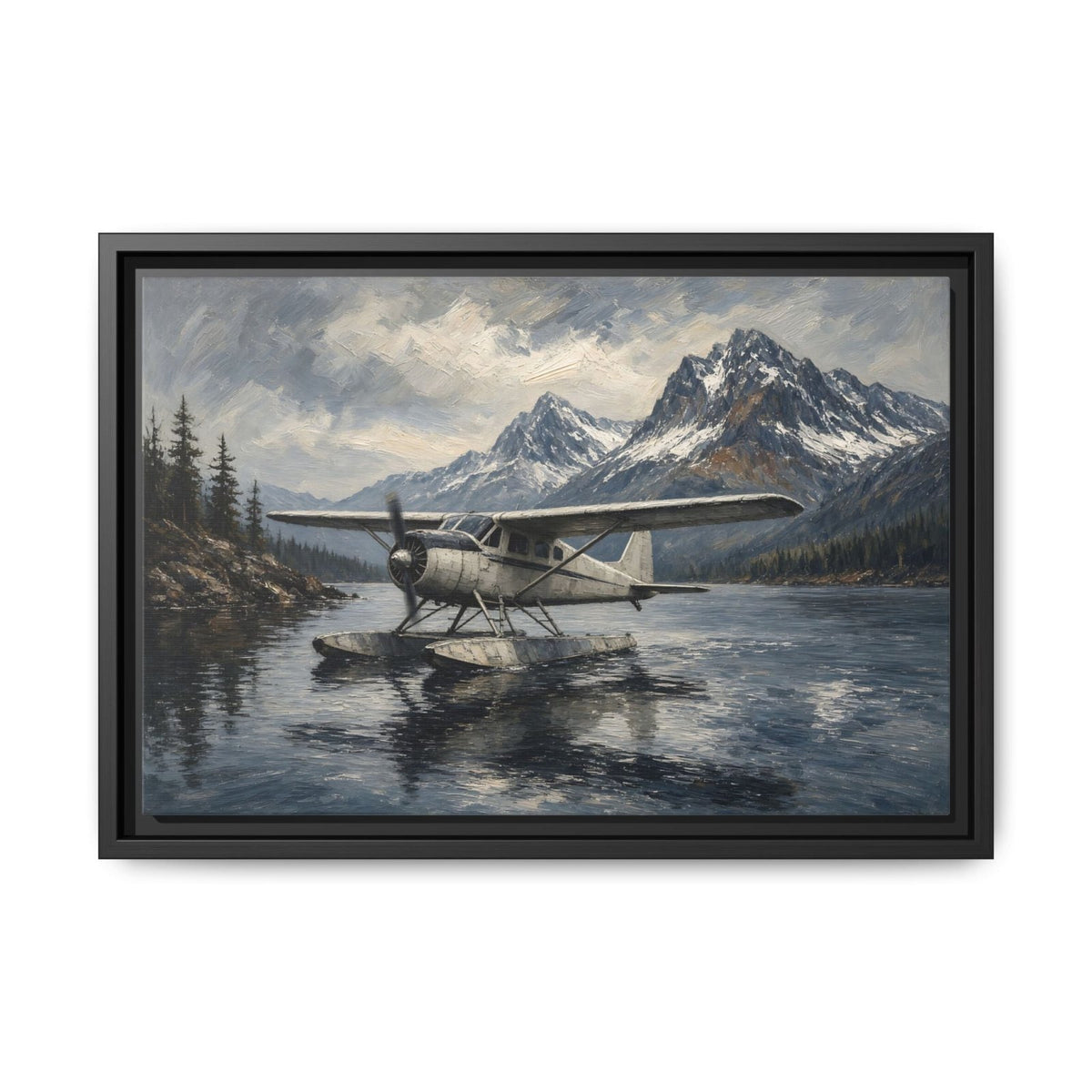 Mountain Lake Seaplane Canvas
