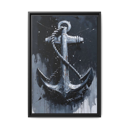 Nautical Anchor Painting Matte Canvas Framed | Coastal Wall Art
