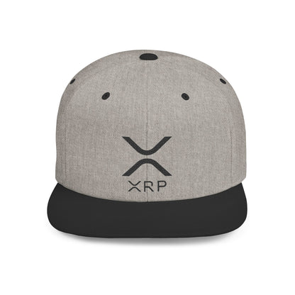 XRP Black Logo, Flat Bill Snapback | Cryptocurrency Ripple Hat