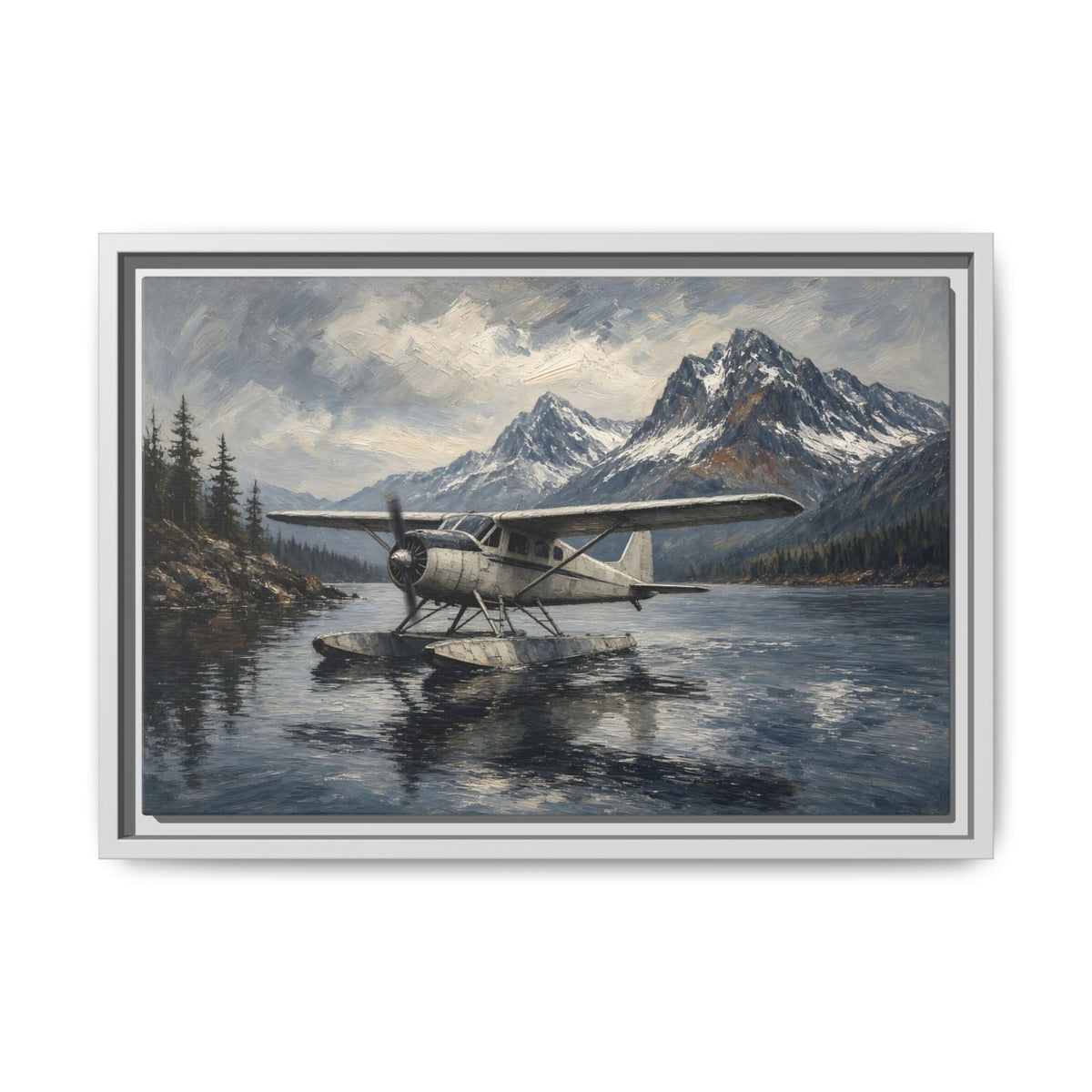 Mountain Lake Seaplane Canvas