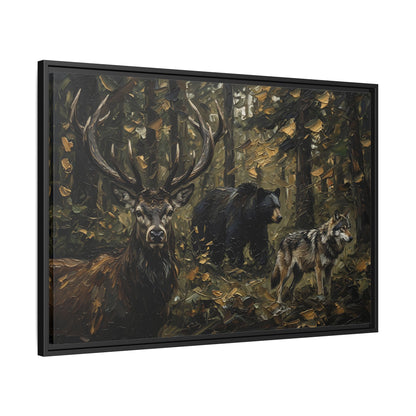 Forest Council - Wildlife Matte Canvas Print — Framed Wall Art