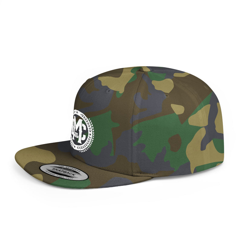 Man Cave White Logo - Flat Bill Snapback Hat