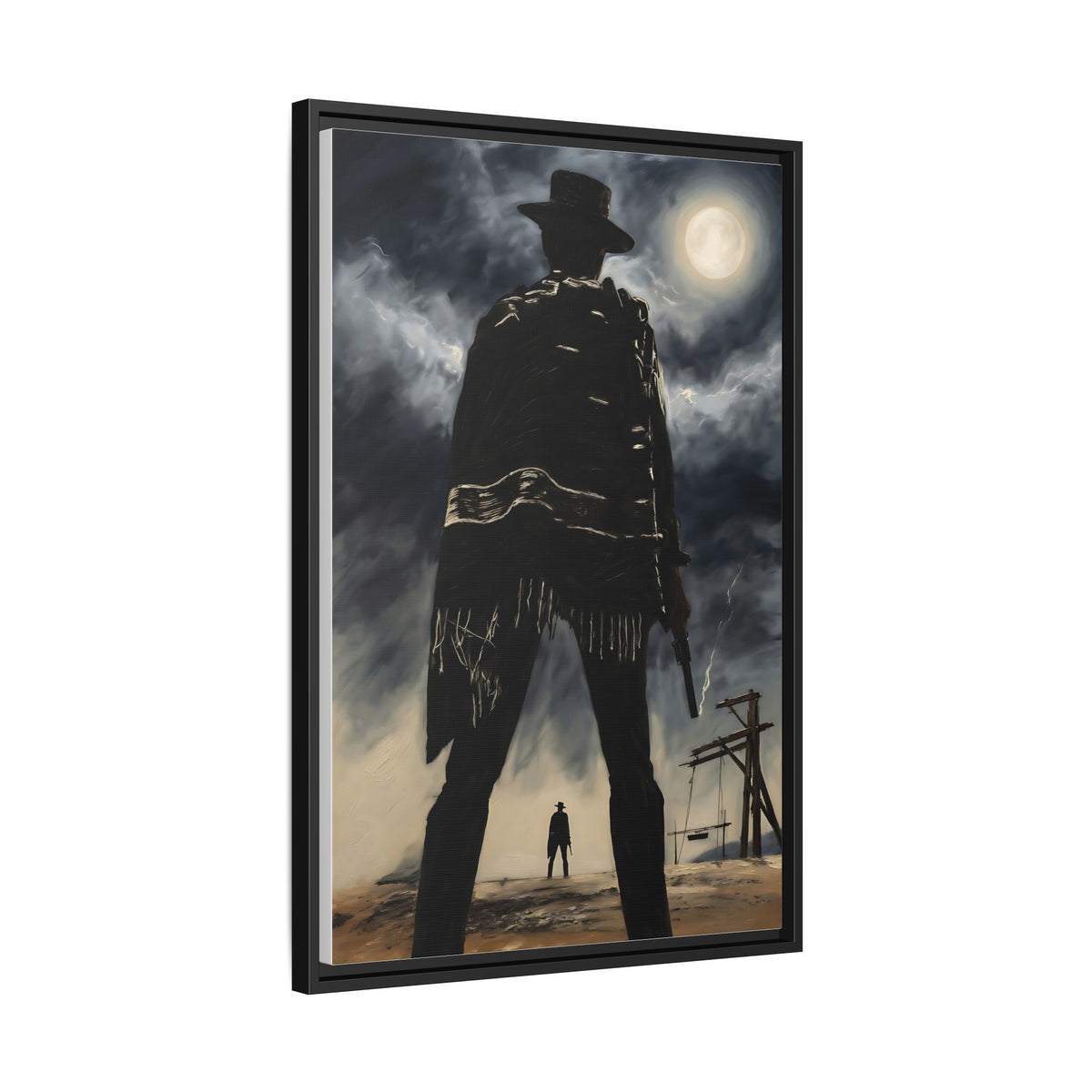 Gunslinger Standoff Matte Canvas Print | Framed Western Wall Art