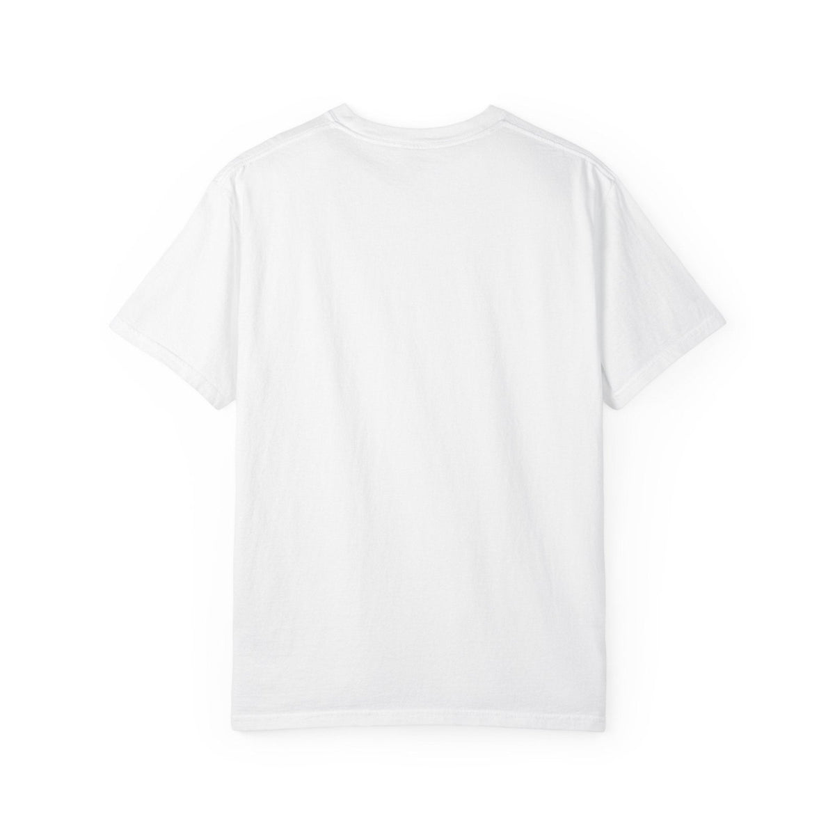 White crewneck t-shirt back view, plain design