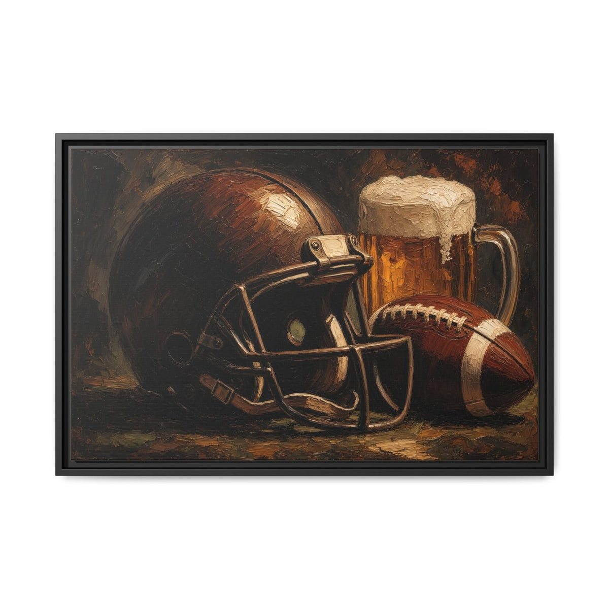 Game Day Pour - Football Helmet & Beer Canvas