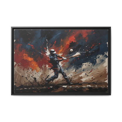 Baseball Grand Slam - Abstract Matte Canvas Framed Wall Art