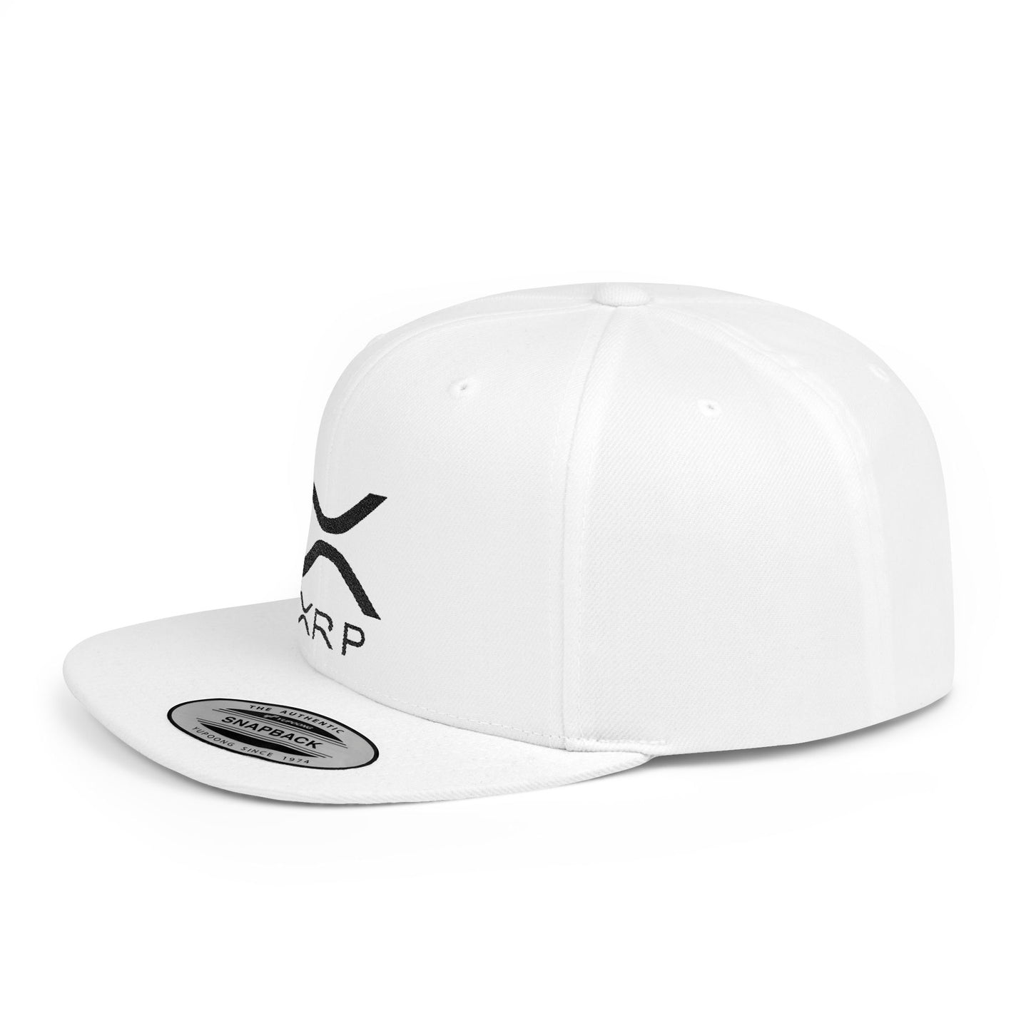 XRP Black Logo, Flat Bill Snapback | Cryptocurrency Ripple Hat