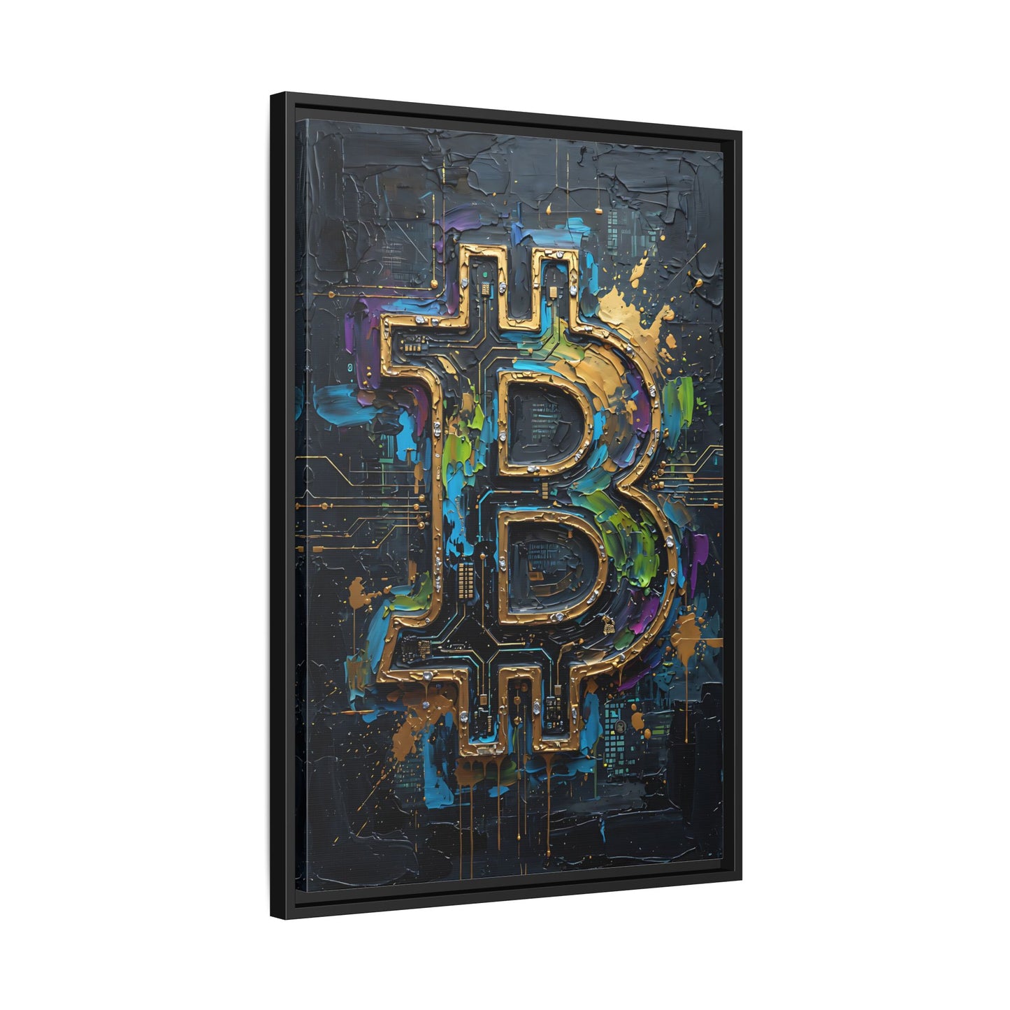 Bitcoin Logo Matte Canvas Framed | Crypto Wall Art