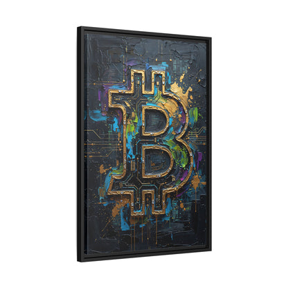 Bitcoin Logo Matte Canvas Framed | Crypto Wall Art