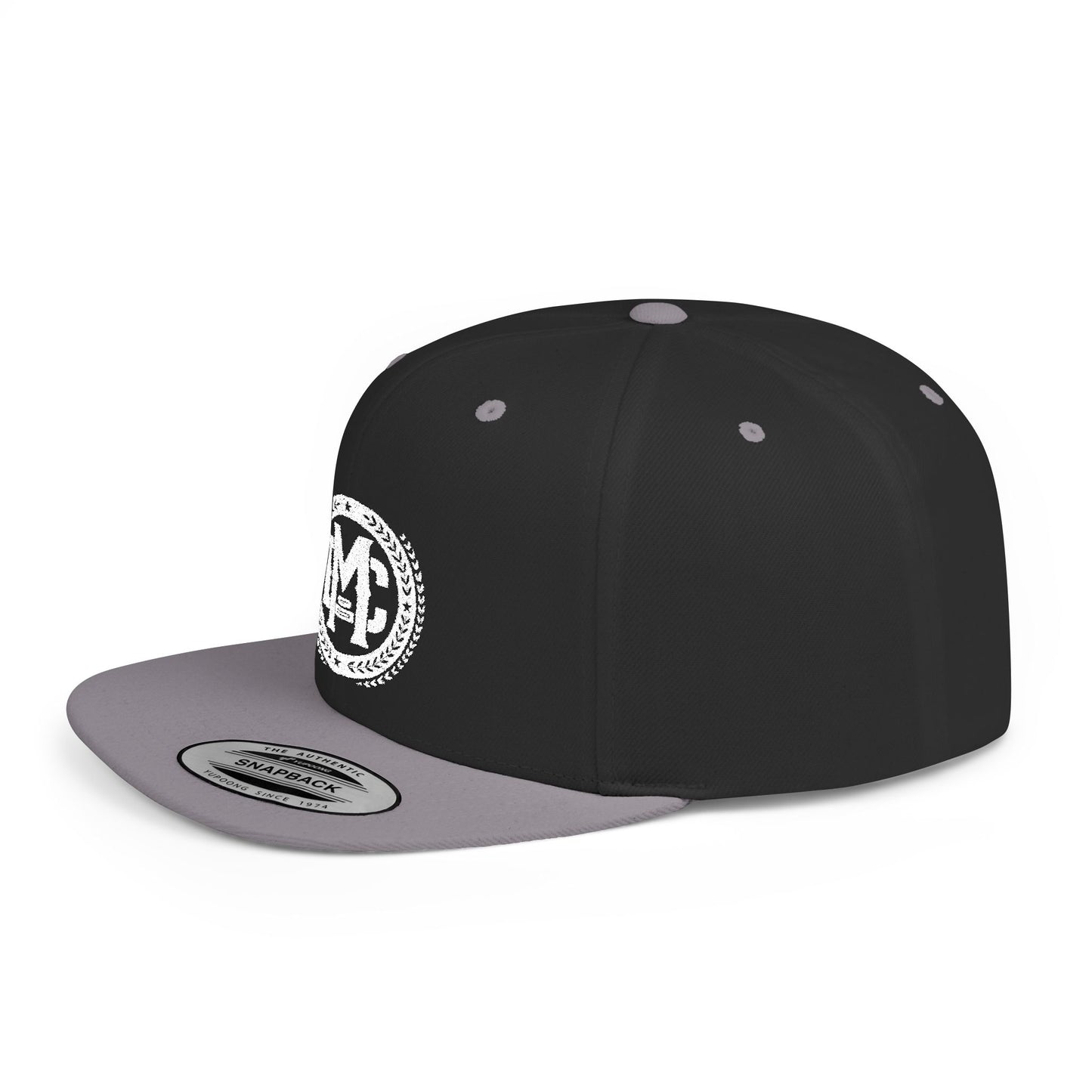 Man Cave White Logo - Flat Bill Snapback Hat
