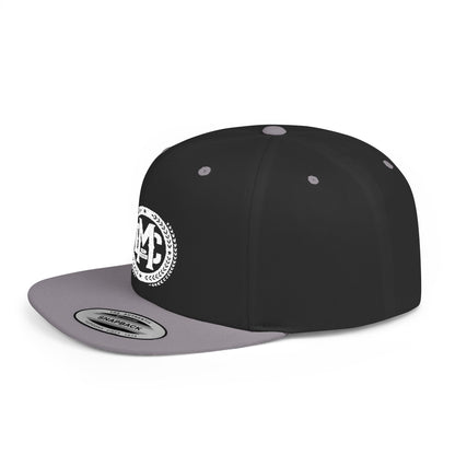 Man Cave White Logo - Flat Bill Snapback Hat