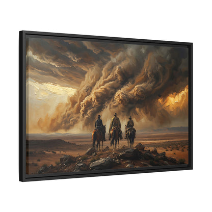 Framed Matte Canvas Print — Storm Riders  (Western Landscape)