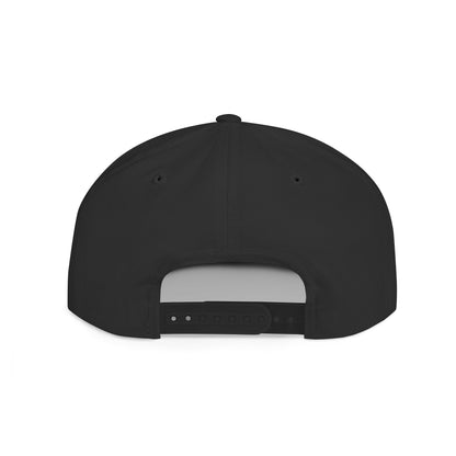 Man Cave White Logo - Flat Bill Snapback Hat