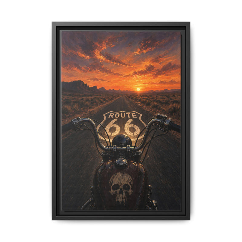 Chopper On Route 66 – Sunset Highway Canvas