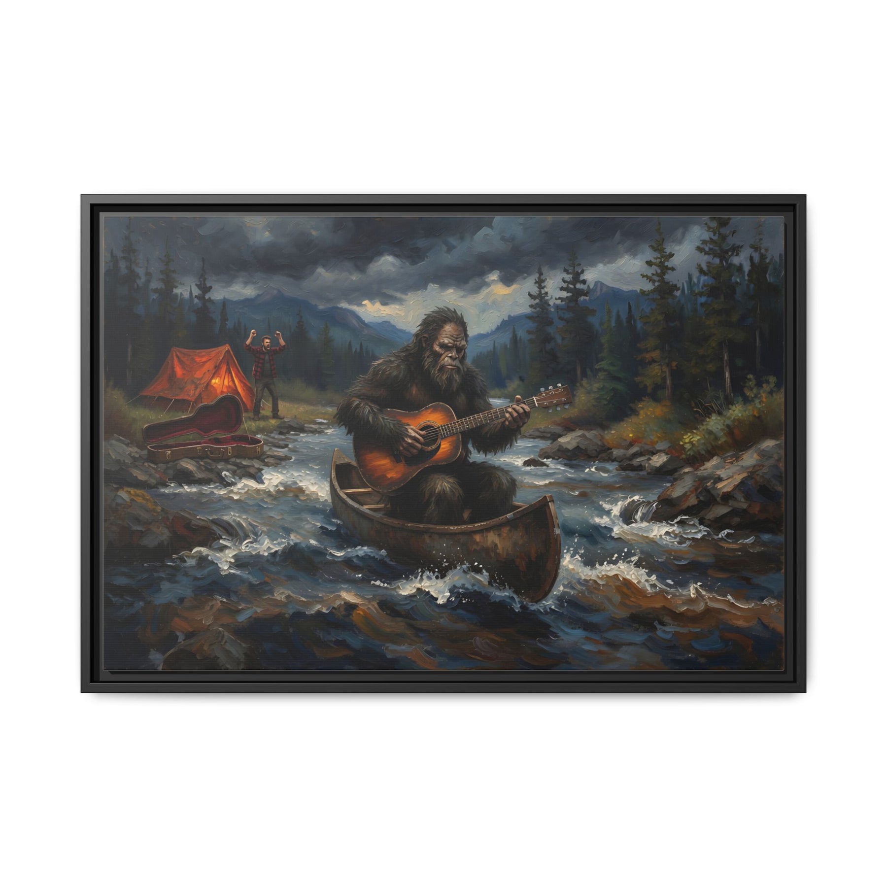 Framed Canvas Print — Sasquatch Stolen River Jam - Wall Art