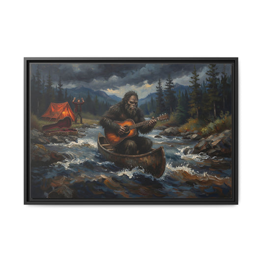 Framed Canvas Print — Sasquatch Stolen River Jam - Wall Art