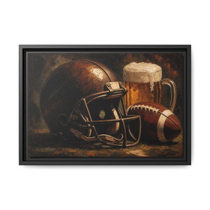 Game Day Pour - Football Helmet & Beer Canvas