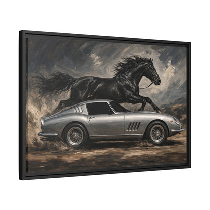 Horsepower | Vintage Sports Car & Stallion Framed Canvas