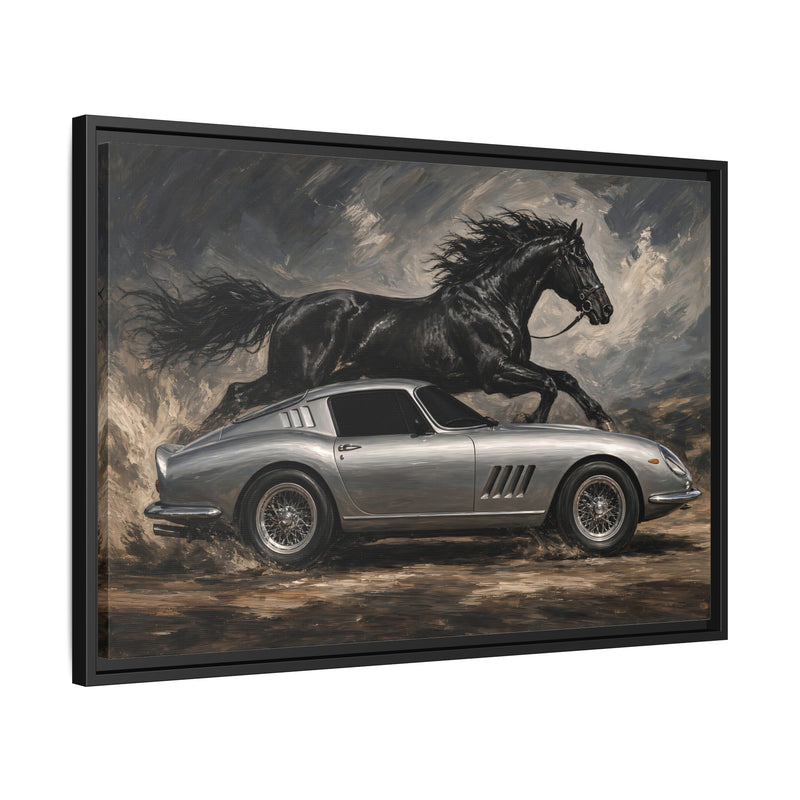 Horsepower | Vintage Sports Car & Stallion Framed Canvas