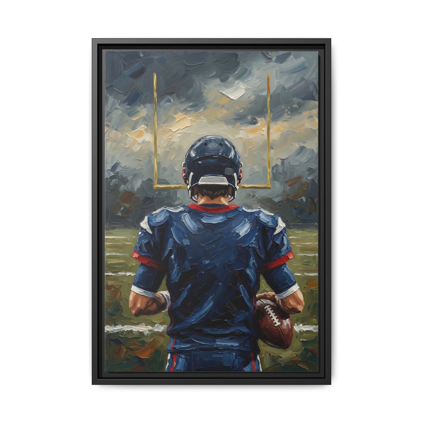 Framed Football Canvas Art — Sports Print