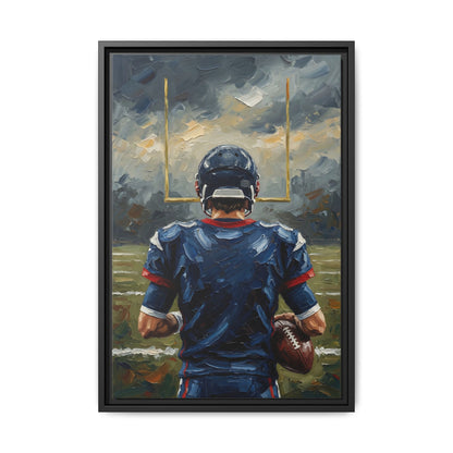 Framed Football Canvas Art — Sports Print