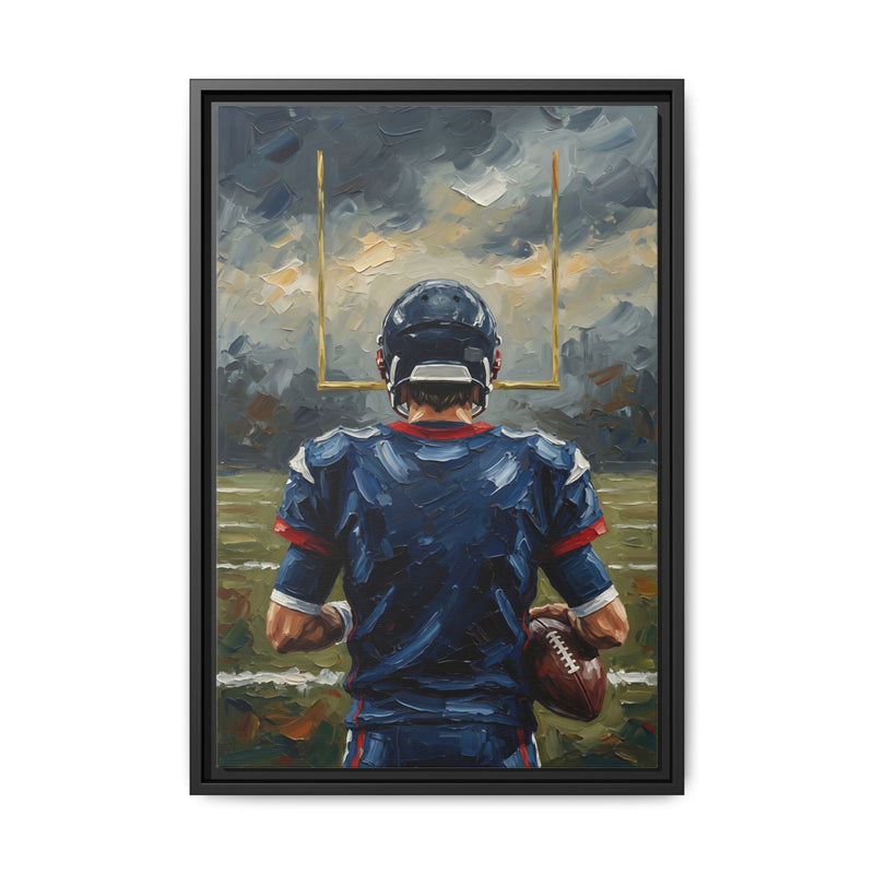 Framed Football Canvas Art — Sports Print