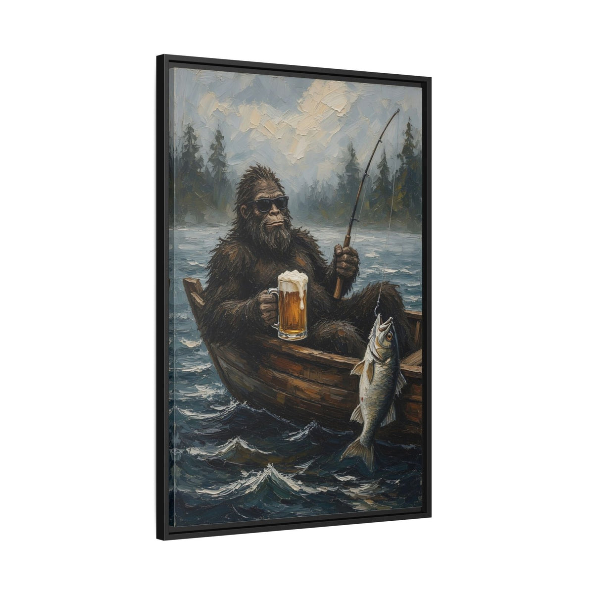 Catch of the Day - Sasquatch Fishing with Beer Canvas