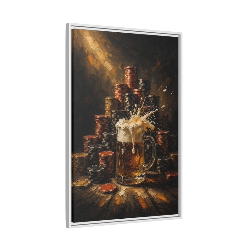 Beer Mug & Poker Chips Canvas | All In, Foam Up