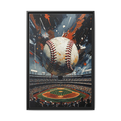 Baseball Stadium Home Run - Matte Canvas Framed | Sports Wall Art