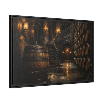 Vintage Whiskey Barrel Cellar Canvas
