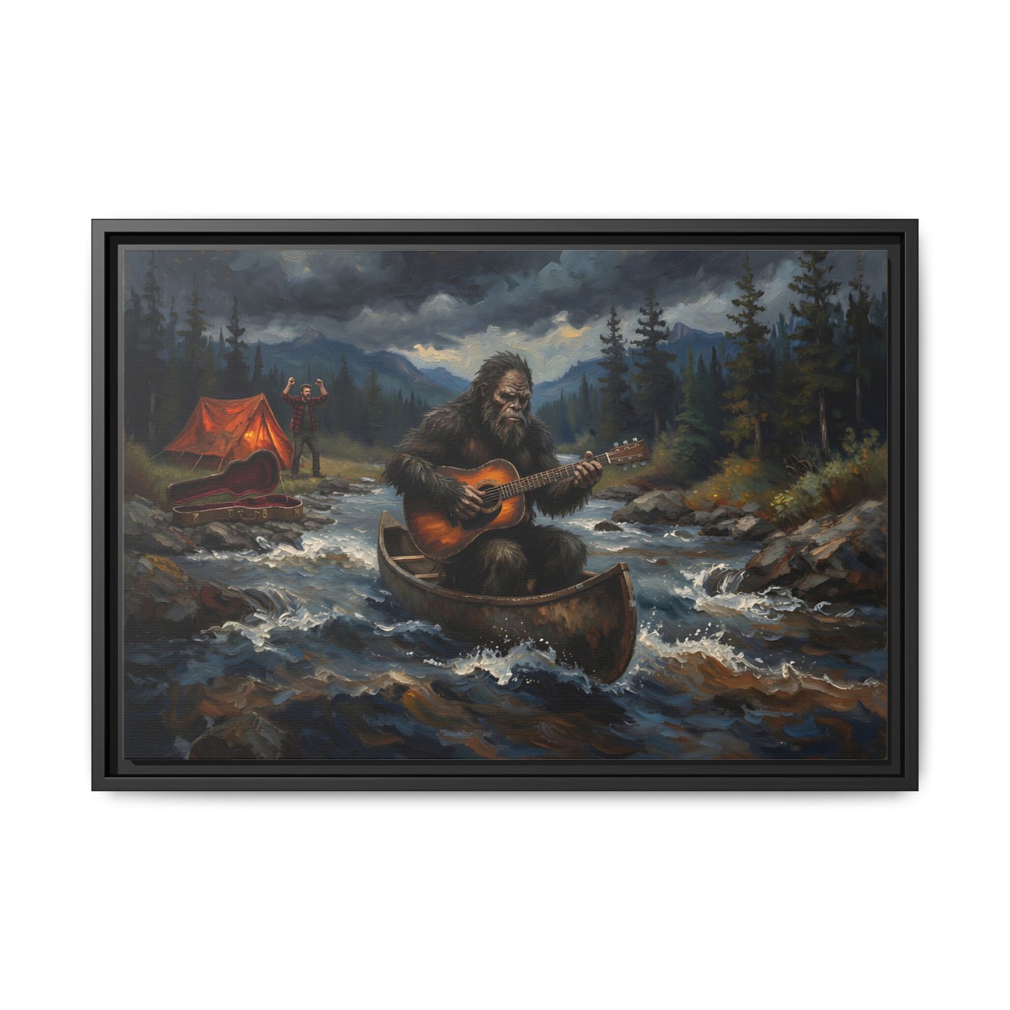 Framed Canvas Print — Sasquatch Stolen River Jam - Wall Art