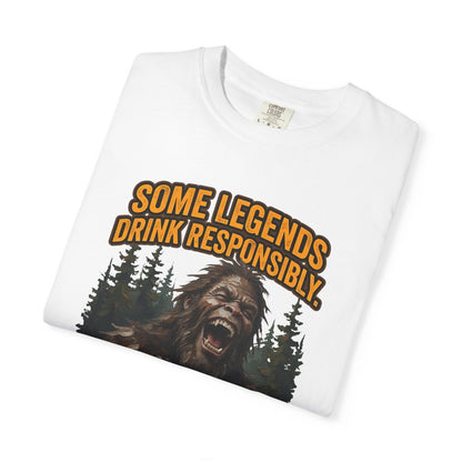 Some Legends Drink Responsibly. This Legend Doesn’t. – Sasquatch Beer T-Shirt (Logo#2)