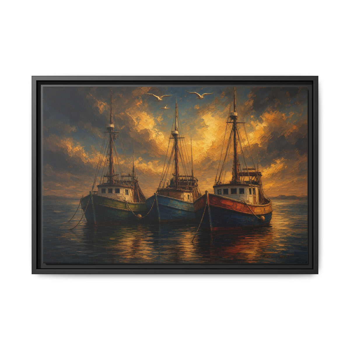 Harbor Light | Fishing Boats Canvas