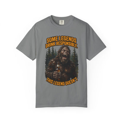 Some Legends Drink Responsibly. This Legend Doesn’t. – Sasquatch Beer T-Shirt (Logo#2)
