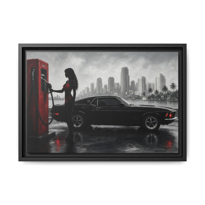 Retro Muscle Car | Miami Gas Station Canvas