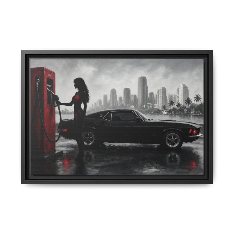 Retro Muscle Car | Miami Gas Station Canvas
