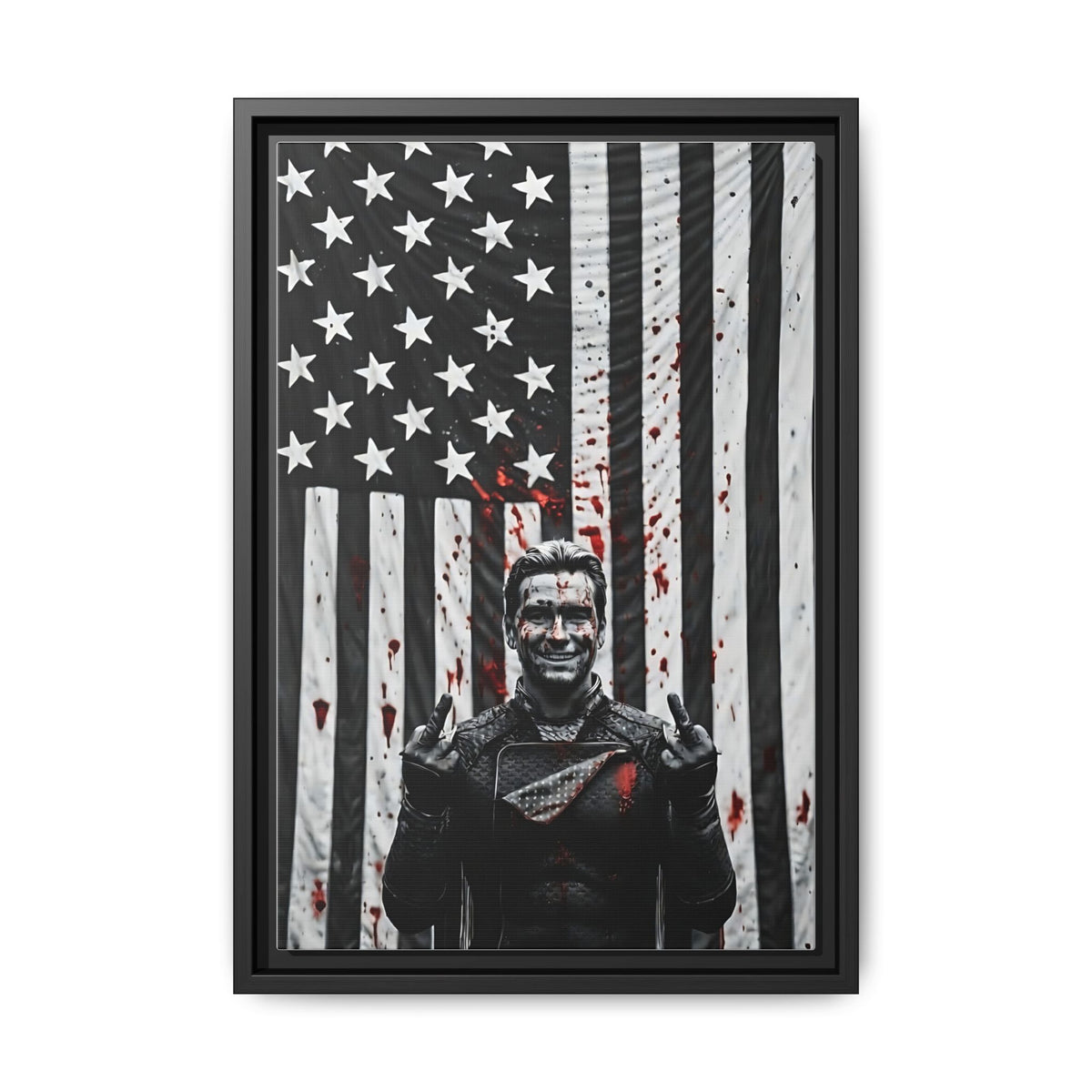 Homelander, The Boys, American Flag Matte Canvas Framed