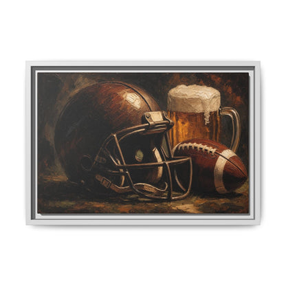 Game Day Pour - Football Helmet & Beer Canvas