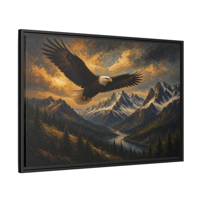 Bald Eagle Mountain Landscape | Matte Framed Canvas