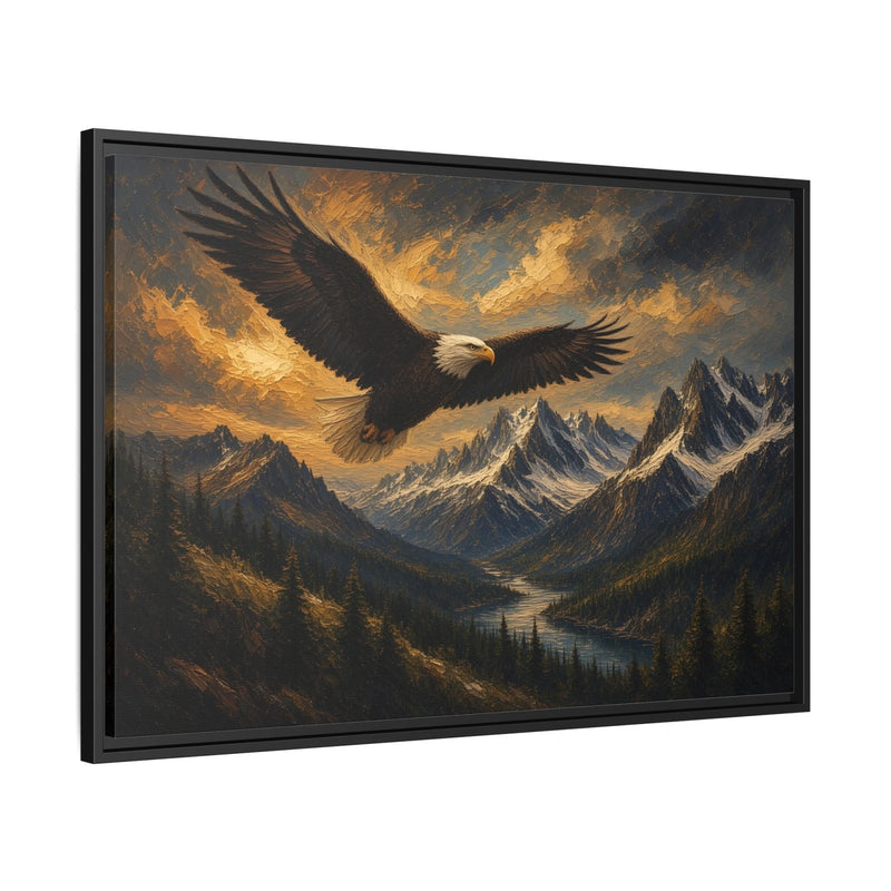 Bald Eagle Mountain Landscape | Matte Framed Canvas