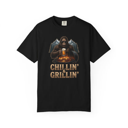 Black T-shirt with front bear holding beer and 'Chillin' & Grillin'' graphic