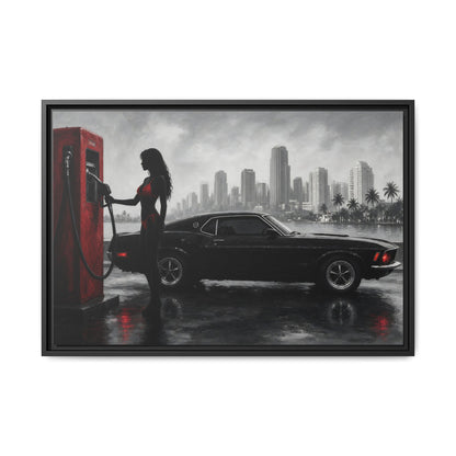 Retro Muscle Car | Miami Gas Station Canvas
