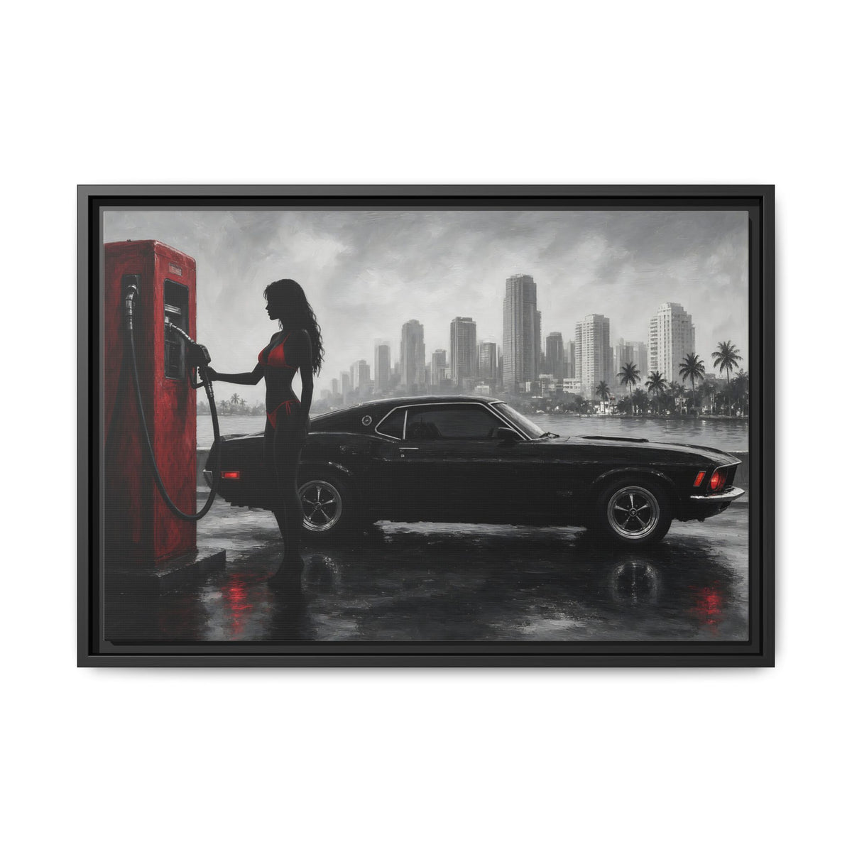 Retro Muscle Car | Miami Gas Station Canvas