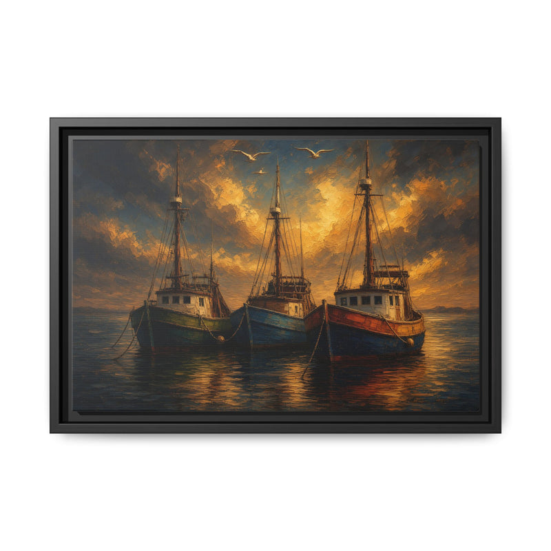 Harbor Light | Fishing Boats Canvas