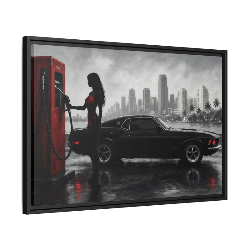 Retro Muscle Car | Miami Gas Station Canvas